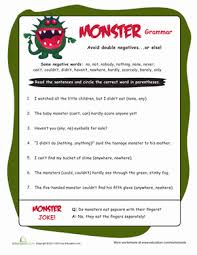 Double Negatives Worksheet Education Com Double Negative Worksheets For Kids Negativity