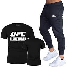 Supzxu Ultimate Fighting Ufc T Shirts Pants Two Pieces Sets Tracksuit Male 2019 Tops