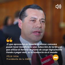 El presidente de la ANDE, Felix Sosa, dijo que se están evaluando nuevas  tarifas eléctricas que pronto serán presentadas al equipo económico, Vía  Gustavo Riveros 📻#1020AM