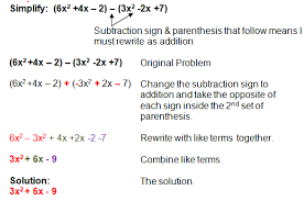 Subtracting Polynomials Polynomials Subtraction Adding And Subtracting Polynomials