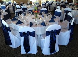 Chair Sash Satin Navy Blue Wedding Theme Blue Themed Wedding Wedding Reception Tables