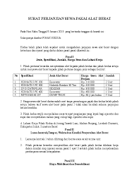 34 poin contoh surat perjanjian kerjasama bisnis clear. Contoh Surat Perjanjian Sewa Menyewa Alat Berat Excavator Contoh Seputar Surat