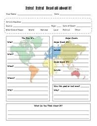 Current Event News Response Sheet Social Studies Middle School Social Studies Lesson Homeschool Social Studies