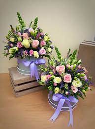 Flower Hatbox Flower Bouquet Boxes Flower Arrangements Simple Flower Arrangement Designs