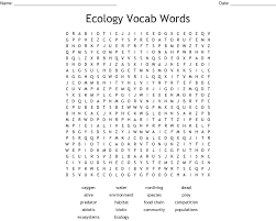 Ecology vocabulary crossword puzzle answer key. Ecology Vocab Words Word Search Wordmint