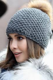 Fur Pom Pom Slouchy Beanie Fleece Lined-pom Pom Slouchy Beanie-big Pom Pom  Hat-christmas Gift for Wife-pompom Hat-gray Slouchy Beanie