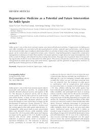 Department of consultancy & commercialisation. Pdf Regenerative Medicine As A Potential And Future Intervention For Ankle Sprain