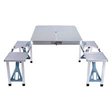 Lightweight folding table and chairs. Gototop Folding Table Chairs Set Aluminium Portable Lightweight Folding Portable Camping Picnic Outdoor Table Garden Bbq Stool Chair Set Buy Online In Dominica At Desertcart 118080561