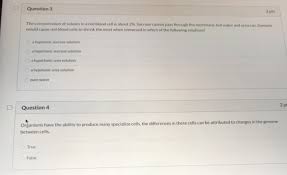 Osmosis describes the diffusion of the solvent through a semipermeable membrane. Question 3 2 Pts The Concentration Of Solutes In A Chegg Com