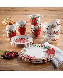 Whether it is for seasonal festivities, a romantic dinner date, a party or just dinner, there is no better pairing than great food and great company. American Atelier Closeout Poinsettia Party Round Porcelain 16 Piece Dinnerware Set Reviews Dinnerware Dining Macy S