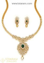 18 Karat Gold Diamond Necklace Earrings Set With Japanese Culture Pearls Color Stones Diamond Necklace Set Gold Diamond Necklace Gold Jewelry Sets