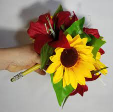 Maybe you would like to learn more about one of these? Red Yellow Tiger Lily Sunflower Bridal Wedding Bouquet Accessories Accessories Weddings Valresa Com