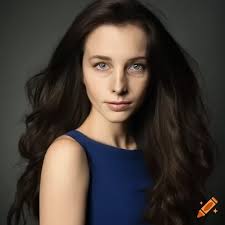 A full body portrait of a woman named alexa nikolas smiling in yellow  t-shirt and denim skirt, sun light