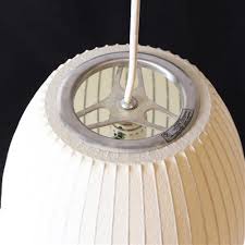 George nelson hanging sphere bubble lamp. Lot Vintage George Nelson Herman Miller Bubble Mid Century Hanging Light Pendant Lamp With Cream Fluted And Original Tag