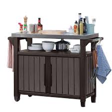 Keter Outdoor Entertainment Storage Station Grilling Table Sam S Club In 2020 Grill Table Entertainment Storage Table Storage