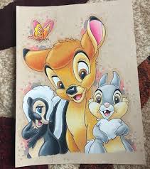 Canvas Art Cartoon Fern Self Taught Artist On Instagram Bambi Modern Design Disney Canvas Art Disney Character Drawings Disney Art Drawings