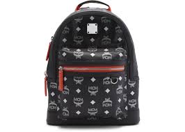 Check out our mcm backpack selection for the very best in unique or custom, handmade pieces from our bags & purses shops. Mcm Backpack Visetos Small Black Orange In Leather With Silver Tone