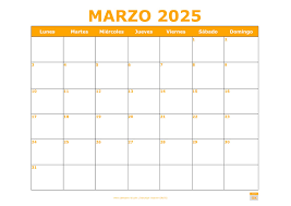 ▷ Calendario【MARZO 2025】Colorido para Imprimir en PDF y Word Editable