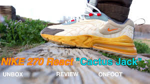 In addition we have cactus jack branding on the heel and insoles along with purple and blue lace locks. Nike Air Max 270 React Cactus Jack Ua Unbox Review Onfeet Youtube