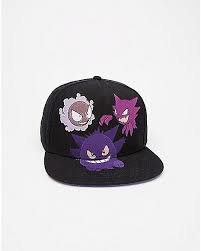 Pokemon Three Gengar Snapback Hat Spencer S Snapback Hats Hats Geek Fashion