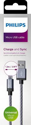 Philips Dlc2518n Micro Usb Cable 3 9 Feet 1 2 Meters Grey White Amazon In Electronics