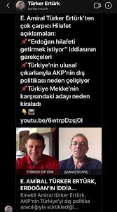 Emekli amiral, türker ertürk'ün köşe yazarlığı da yaptığı vira trabzon sitesinde önemli iddialarda bulundu. Turker Erturk Ten Cok Carpici Hilafet Aciklamalari Sacitaslan Com