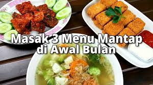 Masak 3 Menu Mantap Di Awal Bulan Resep Masakan Rumahan Youtube Makanan Makanan Dan Minuman Sup Brokoli