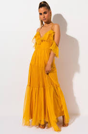 Say It Ain T So Ruffle Maxi Dress Yellow Maxi Dress Ruffle Dress Outfit Yellow Prom Dress Long