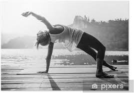 Bonjour, je suis heureuse de vous retrouver sur ma chaîne. Yoga In Nature Female Doing Yoga By The Lake Poster Pixers We Live To Change
