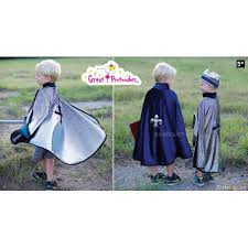 Chevalier, reine, chaperon rouge, zorro, paletot etc. Cape Reversible Roi Chevalier Argent Bleu Deguisement Enfant