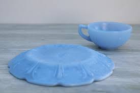 Delphite Blue Milk Glass Vintage
