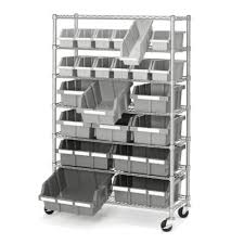 Here's an interesting exercise in 2d design and construction, cut out with a cnc plasma cutter. Member S Mark Commercial Bin Rack W Wheels 22 Bins Sam S Club