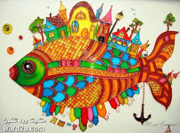 ward2u fish art african art paintings whimsical art