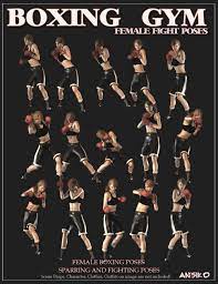Boxing Gym Female Fight Poses | 3D Models For Poser And Daz Studio