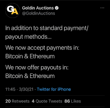 Life long sports enthusiast and high end collector of the 4 sports major stars both modern & vintage. One Of The Biggest Online Sports Card Auction Houses Goldin Auctions Now Accepting Bitcoin Bitcoin