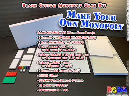 So, a few months ago, myself and fellow kc goons lancetastic!, brittnie, and treespicer took to playing variations on monopoly. Blank Custom Monopoly Game Kit Personal Monopoly Custom Blank