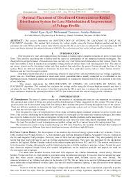 Pdf Optimal Placement Of Distribution System On Radial