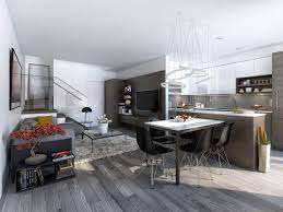 23 Open Concept Apartment Interiors For Inspiration Open Plan Kitchen Living Room Apartment Interior Open Plan Apartment