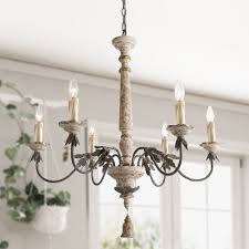 Add a soft touch to your living room by placing french country wall sconces above the mantel. Farmhouse 6 Light French Country Wood Chandelier For Dining Room D31 X H 33 Overstock 28674168