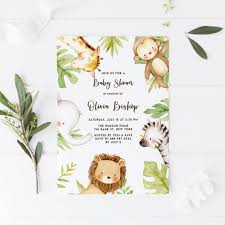 Printable Safari Baby Shower Invitation Template Editable Etsy Baby Shower Invitation Templates Safari Baby Shower Invitations Baby Shower Invitations