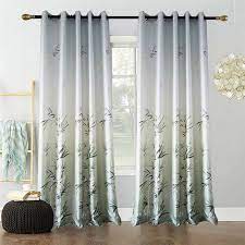 Green Bamboo Curtain Modern Printing Semi Blackout Curtain Living Room Bedroom Kid S Room One Panel Living Room Drapes Curtains Living Room Living Room Decor Curtains