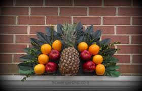 Perfect for anyone on a budget and trying to save money or those in search of unique decorations that don't look like everyone else's. Williamsburg Inspired Over The Door Fruit Fan Scavenger Chic