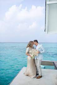 Gorgeous Maldives Wedding Vow Renewal At Over Water Pavilion Destination Wedding Details Maldives Wedding Wedding Renewal Dress Wedding Renewal Vows