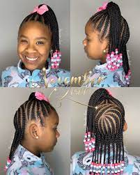 100% african fashion one bun or two mini buns, braids and ponytails are the most universal hairstyles for little ladies because of their protective nature (it is particularly 2020 Braided Hairstyles For Black Kids Black Kids Hairstyles Black Kids Braids Hairstyles Kids Hairstyles Girls