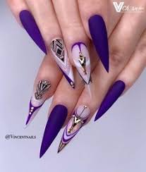 Purple nails will stand out, and they also make a great summer color. 30 Purple Stiletto Nails Ideas Nails Stiletto Nails Nail Designs