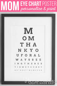 diy eye chart personalized mothers day gift