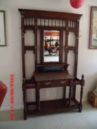 Antique Hall Tree Large Tiled Table Umbrella Stands Mirror Foyer Furniture Furniture Antique Hall Tree