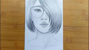 Started to learn to draw over lockdown. Easy Way To Draw A Girl With Beautiful Hair Pencil Sketch How To Draw A Girl With Glasses Youtube