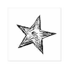 Hand Sketched Pencil Star Stamp Zazzle Com Hand Sketch Stamp Drawing Diy Stamp