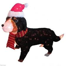 50 In Black Tinsel Lighted Bernese Mountain Dog Christmas Outdoor Yard Decor Christmas Yard Decorations Yard Decor Dog Yard